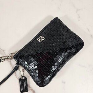 Coach Black Universal Sequins Wristlet